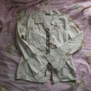Lace up blouse